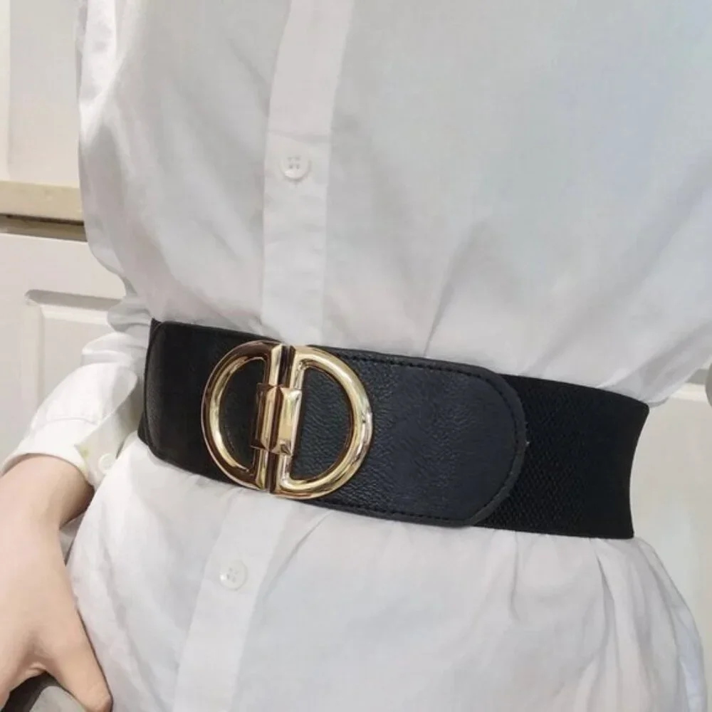 D Elastic Belt Wide Belt Black